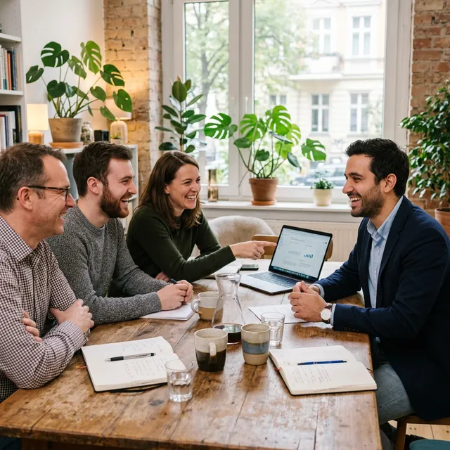 Vantic-consultant in gesprek met een team aan tafel